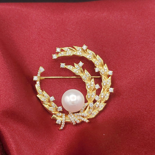 Gold Wheat Brooch - Siwar Gallery