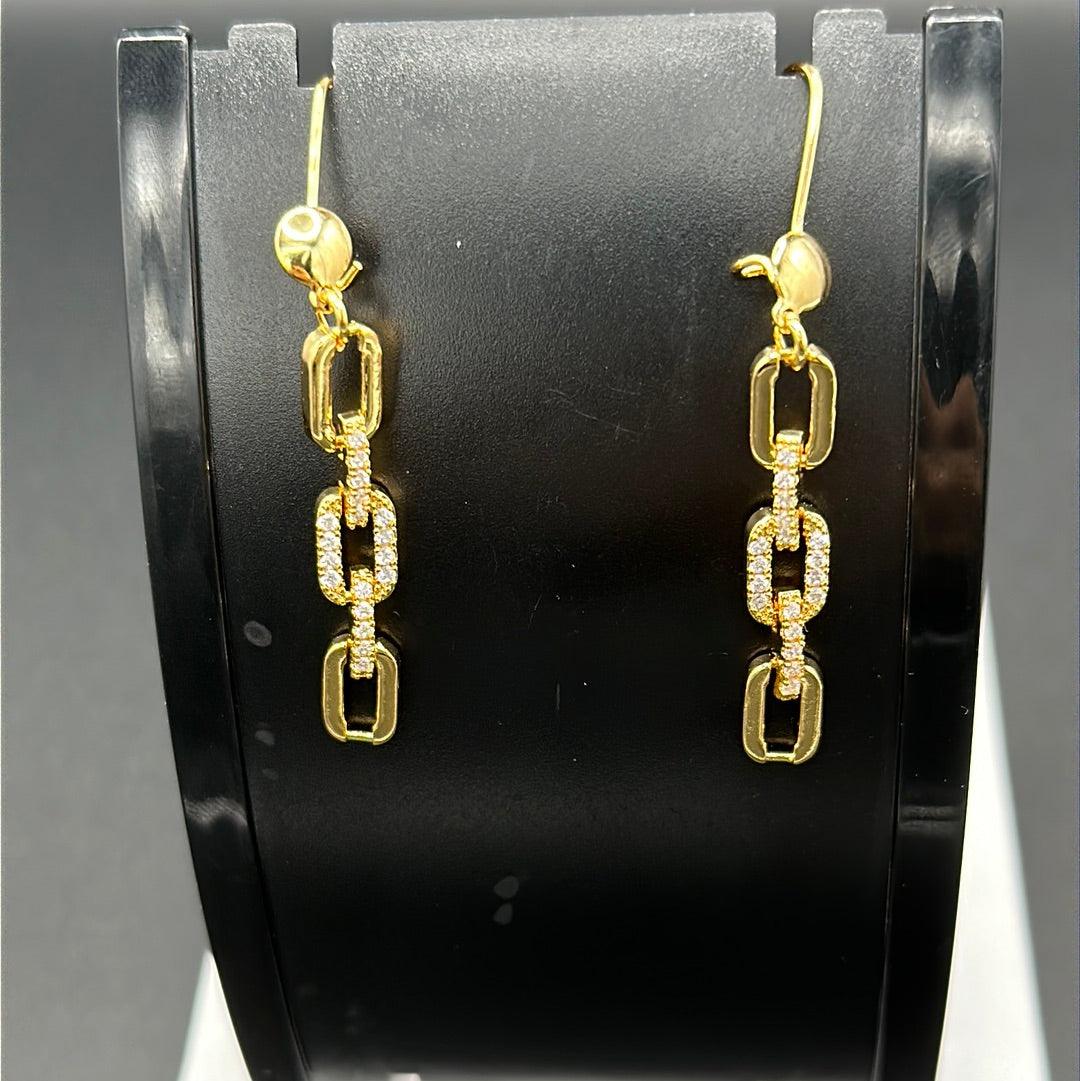 Rectangle Chain Earring - Siwar Gallery