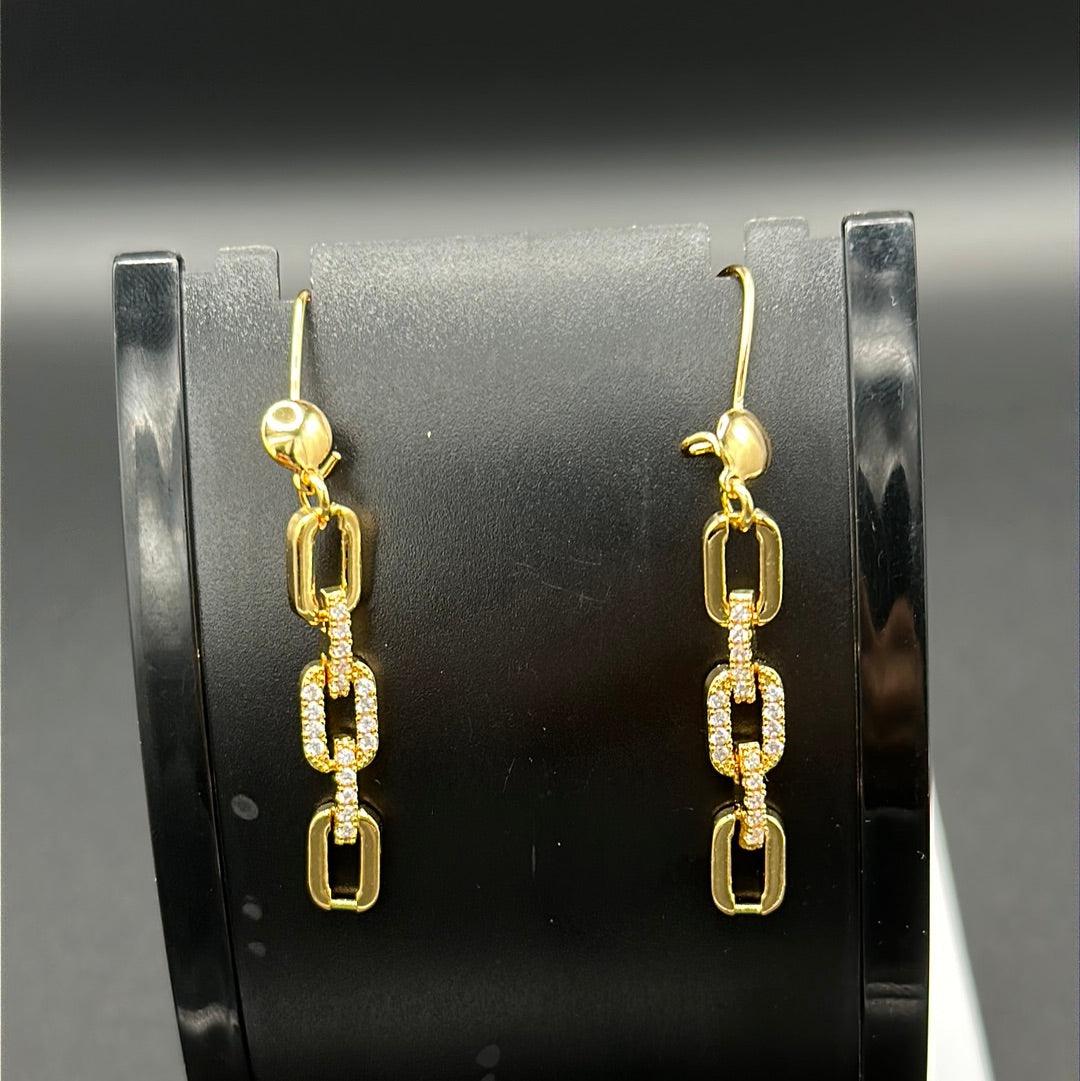 Rectangle Chain Earring - Siwar Gallery