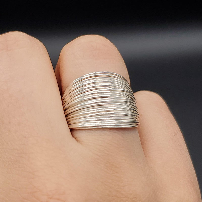 Silver Threads Ring - Siwar Gallery